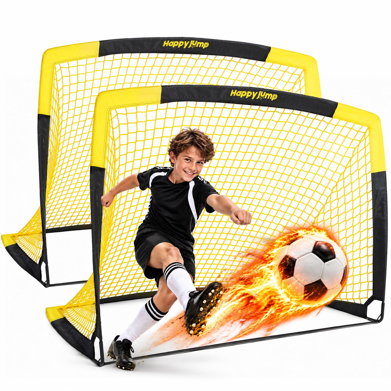 Happy Jump Portable Soccer Goals 5'x3.6' Folding Soccer Nets for ...
