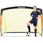 Happy Jump Soccer Goal 3x2.2 FT, 4x3 FT, 5x3.6 FT, 7x5 FT Portable Soccer Net for Kids Backyard, 1 Pack