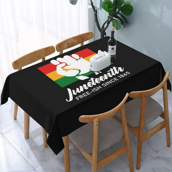 Happy Jun-ete-enth Day Freedom 1865 Tablecloth 54 X72 Inches Rectangle Table Cloth Cover Holiday Party Supplies For Picnic Dinner Decor
