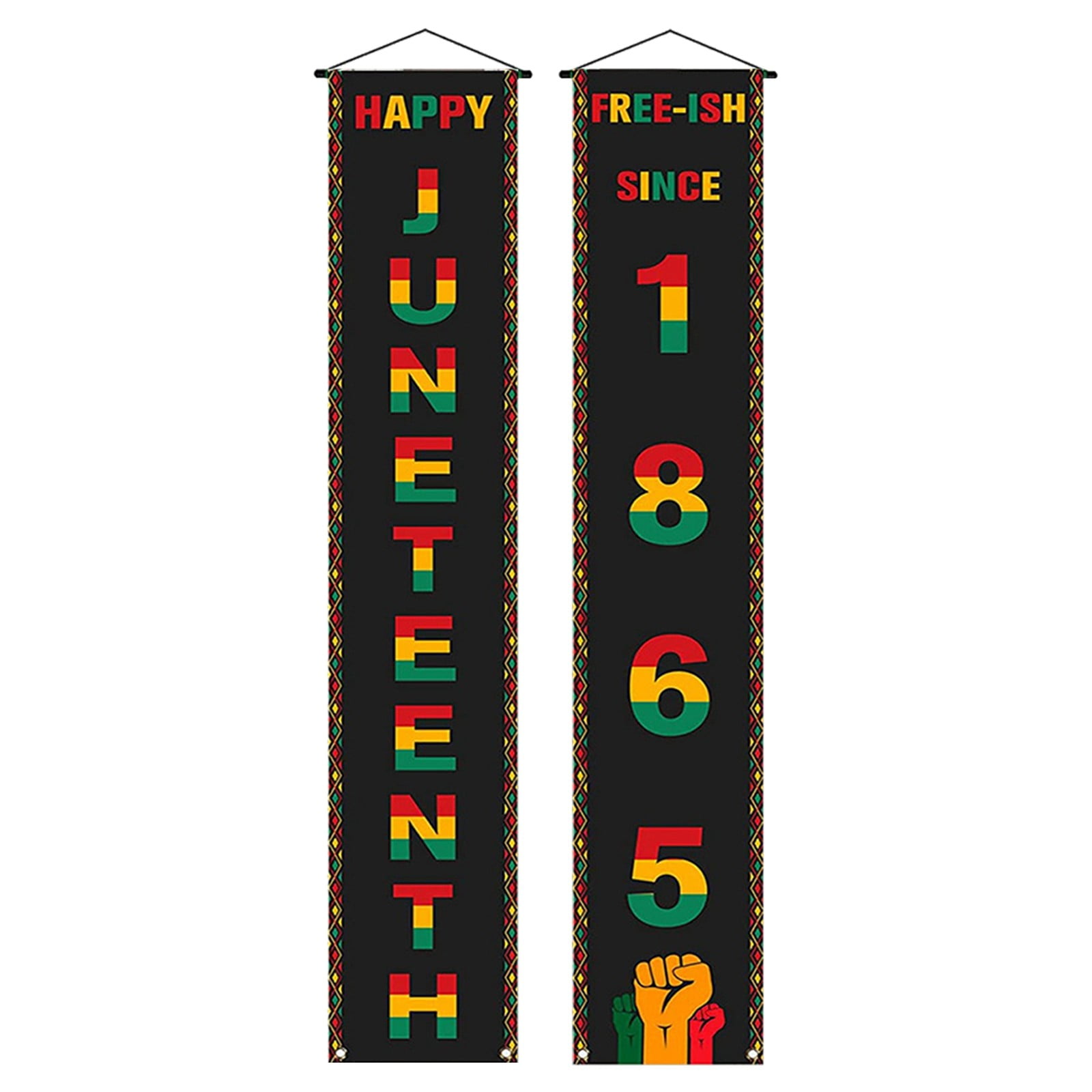 Happy Juneenth Black Celebration Of Freedom Curtain Banner Flag Signs