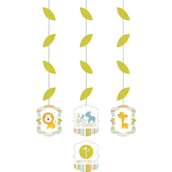 Happy Jungle Hanging Cutouts, 3 pk