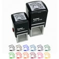 thumbnail image 1 of Happy Kawaii Mushroom Friends Self-Inking Rubber Stamp Ink Stamper - Red Ink - Large 1-1/2 Inch, 1 of 7