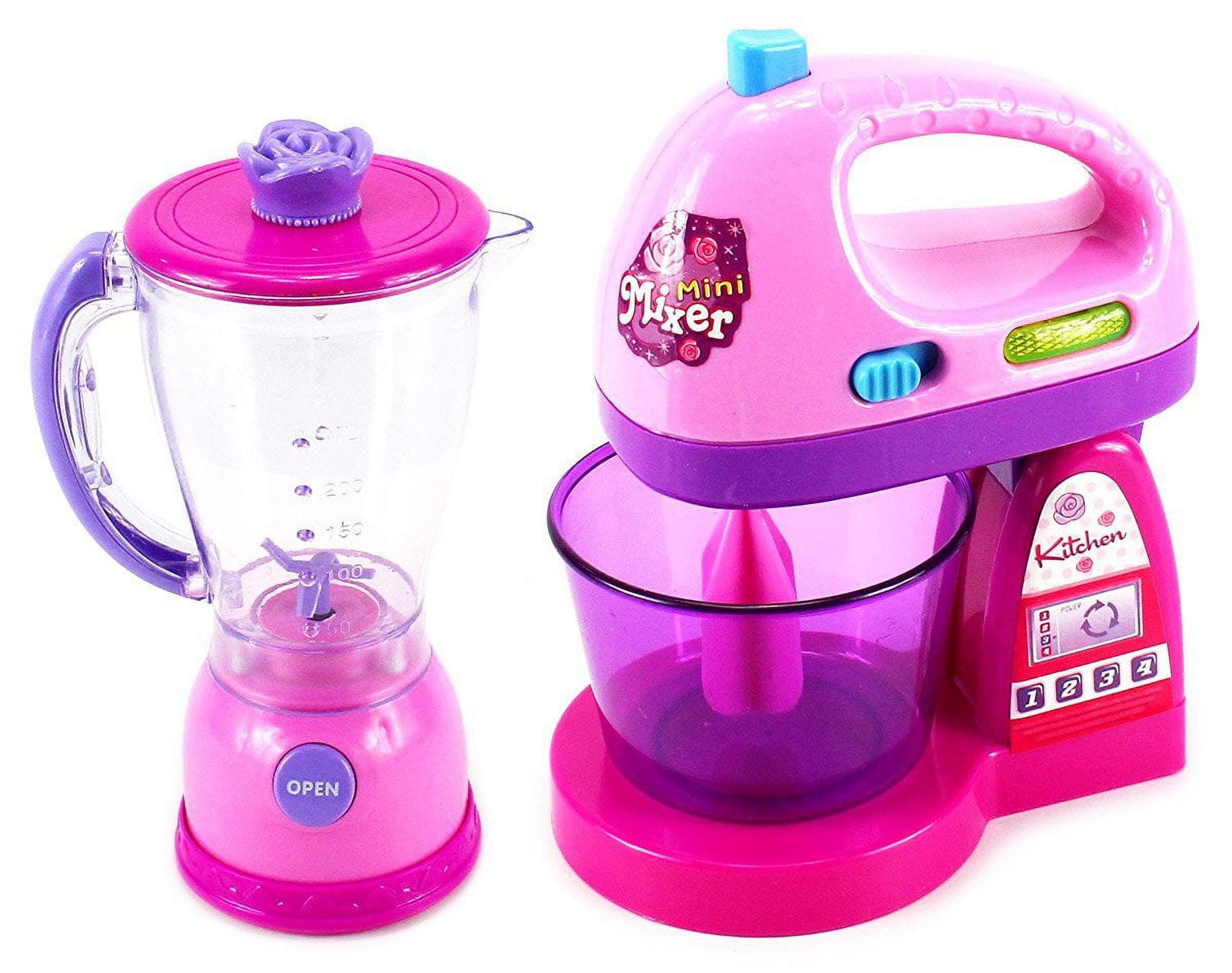 Happy Kitchen Blender and Mixer Kitchen Appliances Toy Set for kids with  Light Up Swirling Colors 