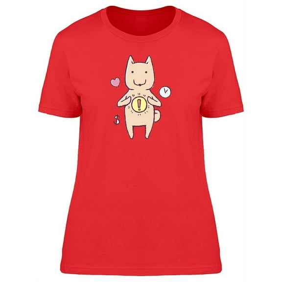 Happy Kitten Doodle Cartoon T-Shirt Women -Image by Shutterstock, Female Small