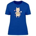 thumbnail image 1 of Happy Kitten Doodle Cartoon T-Shirt Women -Image by Shutterstock, Female XX-Large, 1 of 2