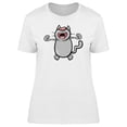 thumbnail image 1 of Happy Kitten Yawn Cartoon T-Shirt Women -Image by Shutterstock, Female x-Large, 1 of 2