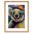 thumbnail image 1 of Happy Koala Bear Sunglasses and Hat Modern Pop Art Artwork Framed Wall Art Print 9X7 Inch, 1 of 5