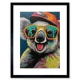 thumbnail image 1 of Happy Koala Bear Sunglasses and Hat Modern Pop Art Artwork Framed Wall Art Print 9X7 Inch, 1 of 5