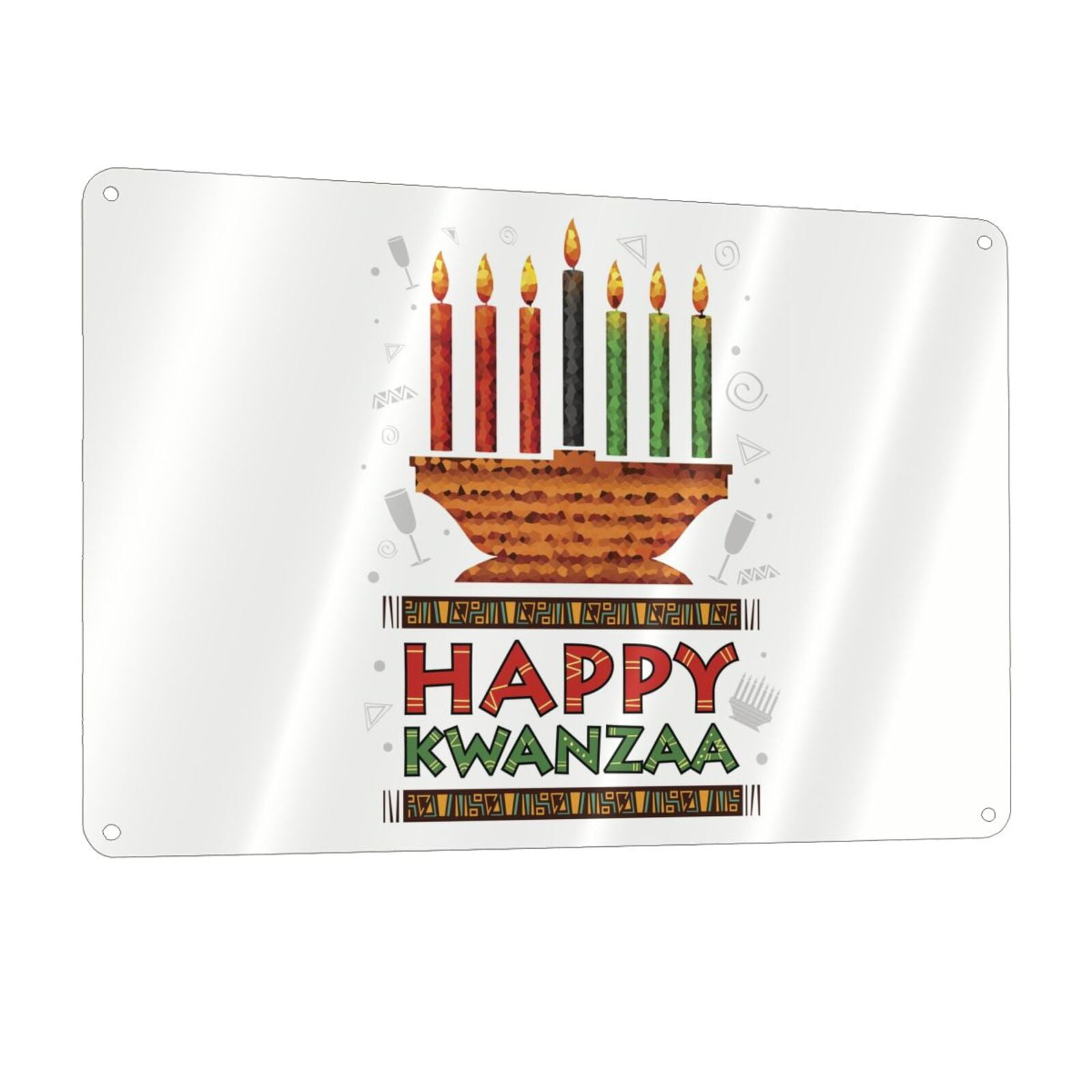 Happy Kwanzaa African Heritage Holiday Sign 12x8in Indoor Outdoor Metal ...