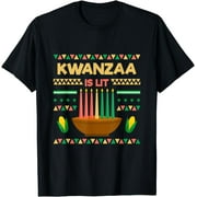 Happy Kwanzaa Is Lit Kinara Candles Celebration T-Shirt