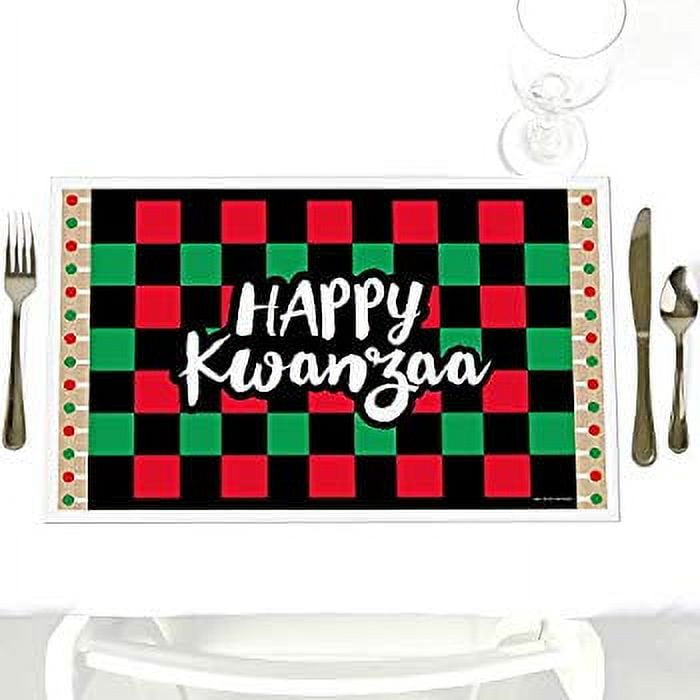 Happy Kwanzaa Party Table Decorations African Heritage Holiday Party Placemats Set of 12