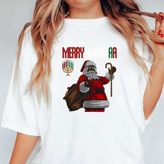 Happy Kwanzaa Ugly Sweater Style African American Holiday Pride Unisex T-Shirt, up to 5XL