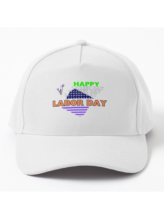 Happy Labeer Day Baseball Hat, Labor Day Beverage Wordplay Graphic Design, Classic Cap