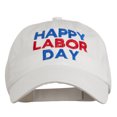 thumbnail image 1 of Happy Labor Day Embroidered Washed Cap - White OSFM, 1 of 5