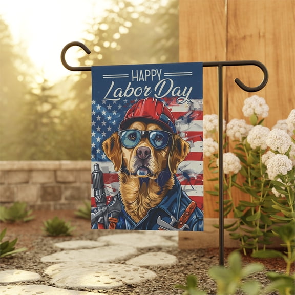 Happy Labor Day Flag, Labor Dog Lovers Patriotic USA Flag ID-0709-VJOA