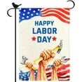 thumbnail image 1 of Happy Labor Day Garden Flag Celebrate Labor Day Double Sided Vertical Working Tools Patriotic USA Flags USA Garden Yard House Flags Banner Outdoor Outside Labor Day Decoration 12x18 Inch, 1 of 6