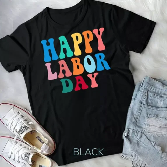 Happy Labor Day T-Shirt Simple Rainbow T-Shirt Unisex S-5XL Hot Trending Shirt, Vintage Birthday Gift