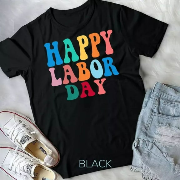 Happy Labor Day T-Shirt Simple Rainbow T-Shirt Unisex S-5XL Hot Trending Shirt, Vintage Birthday Gift