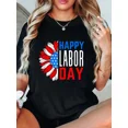 thumbnail image 1 of Happy Labor Day! Unisex T-Shirts, 100% Cotton, Breathable And Comfortable, Short Sleeves, Crew Neck, Suitable For All Seasons., 1 of 6