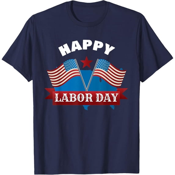 Happy Labor Day With American Flag Celebration Gift T-Shirt - Walmart.com