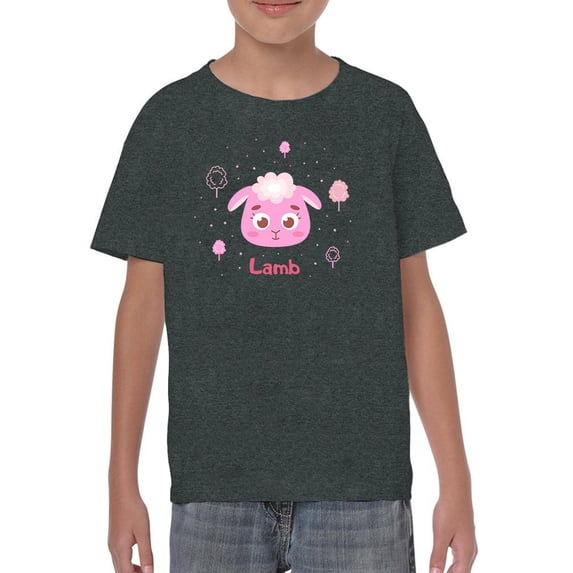 Happy Lamb Face T-Shirt Juniors -Image by Shutterstock, Small