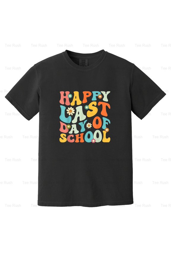 Happy Last Day School Graduation Groovy Teacher Student, Funny, Vacation, Comfort Color T-Shirt Unisex, up to 4XL