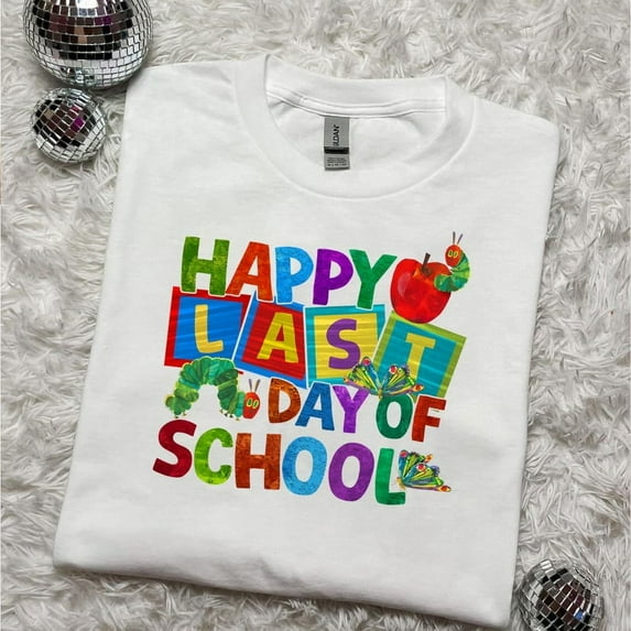 Happy Last Day Of School Very Hungry Caterpillar Shirt, Retro Summer Teacher Shirt, Teacher Shirt, Teacher Appreciation Shirt, Kids Summer Break Shirt