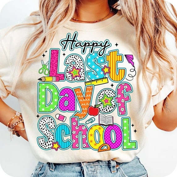 Happy Last Day of School T-shirt, Preppy Teacher Summer Shirt, Teacher Appreciation Design, School Break Shirt