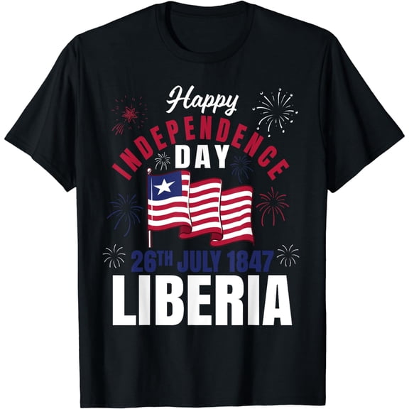 Happy Liberia Independence Day Liberia Liberian Flag T-Shirt