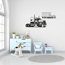 Happy Life Quote Truck Trucks Monster Truck Toy Car Wall Sticker Art Decal for Girls Boys Room Bedroom Nursery Kindergarten House Fun Home Decor Stickers Wall Art Vinyl Decoration Size (6x10 inch)