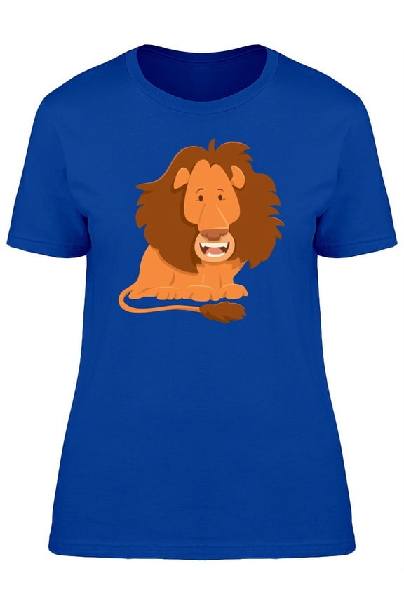Happy Lion Cool Cartoon T-Shirt Women -Image by Shutterstock, Female Small