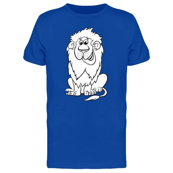 Happy Lion Cute Cartoon T-Shirt Men -Image by Shutterstock, Male Small