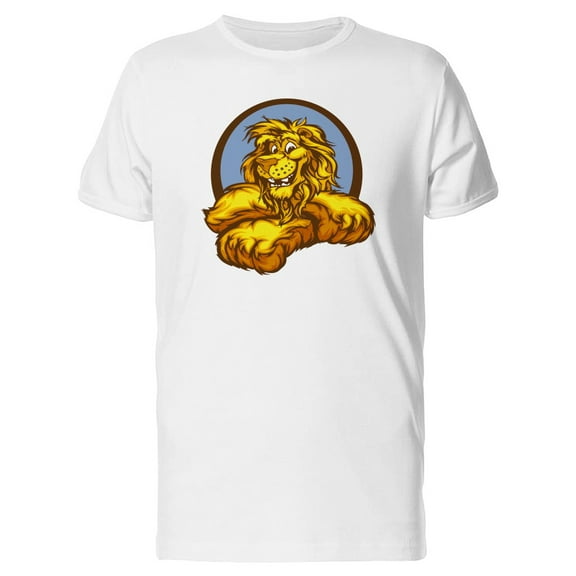 Happy Lion Smiling Mascot T-Shirt Men -Image by Shutterstock, Male x-Large