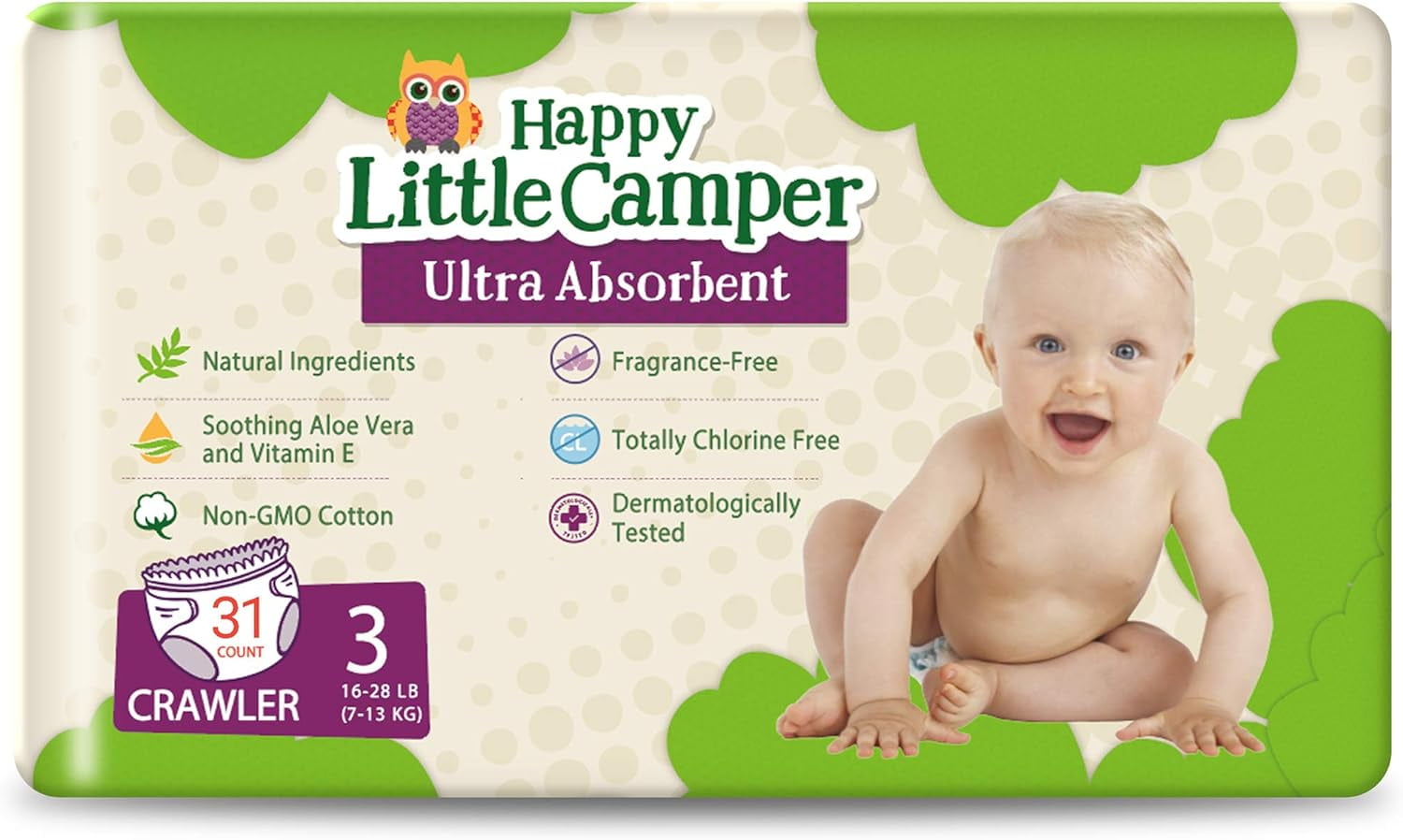 Happy Little Camper UltraAbsorbent Hypoallergenic Natural Disposable