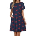 thumbnail image 1 of Happy Little Crabs - Navy Blue Sundress Short Sleeve Dress Summer Women Clothes Dress for Women Dresses, 1 of 7