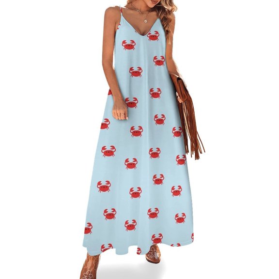 Happy Little Crabs Sleeveless Dress Women's Evening Dress Womans Clothing