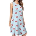 thumbnail image 1 of Happy Little Crabs Spring Summer Dresses for Women Fashion T-shirt Dress Casual Sleeveless Loose Sundress with Pockets, 1 of 5