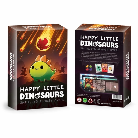 Happy Little Dinosaur Card Game, Strategy Party Board Game with Cards and Boards for Family Game Night, English Version