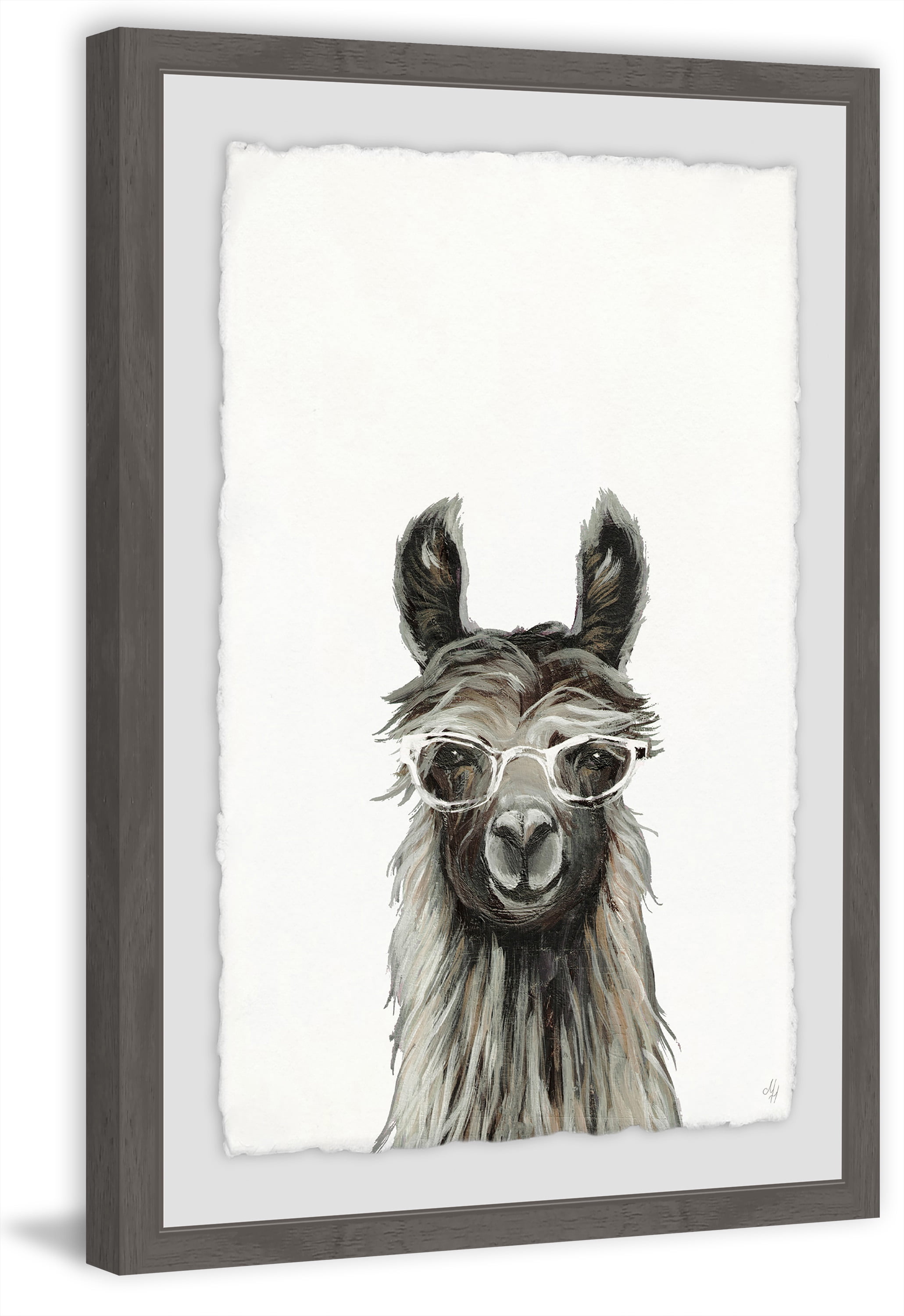 Happy Llama Framed Painting Print