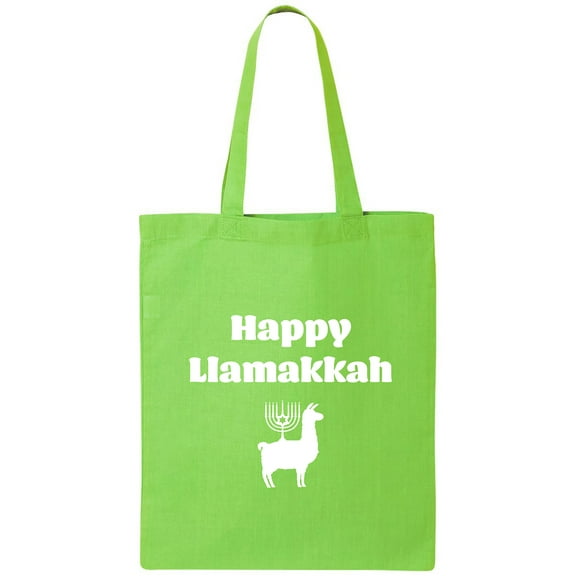 Happy Llamakkah Cotton Canvas Tote Bag