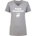 thumbnail image 1 of Happy Llamakkah Womens V-Neck T-Shirt, 1 of 3