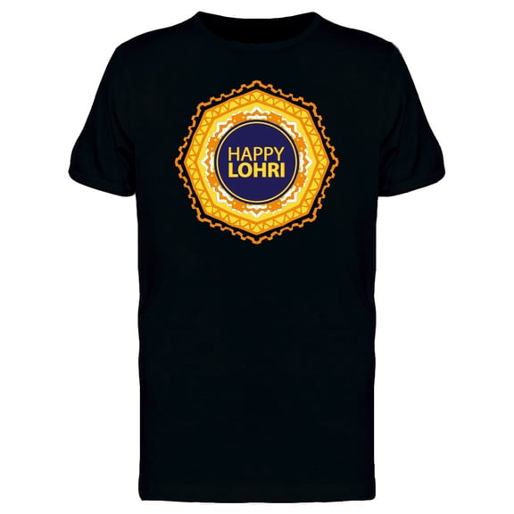 Happy Lohri Golden Logo T-Shirt Men -Image by Shutterstock, Male 3X-Large