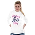 thumbnail image 1 of Happy Love Day Cute Valentines Women Plus Size Long Sleeve Graphic Tee Brisco Brands 3X, 1 of 2