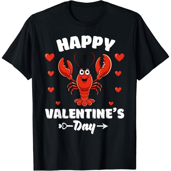 Happy Love Day Lobster Animal Lover Hearts T-Shirt