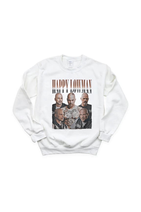 Happy Lowman Sons Of Anarchy Movie TV Show SOA SAMCRO Biker Redwood Sweatshirt, for men & women, up to size 5XL