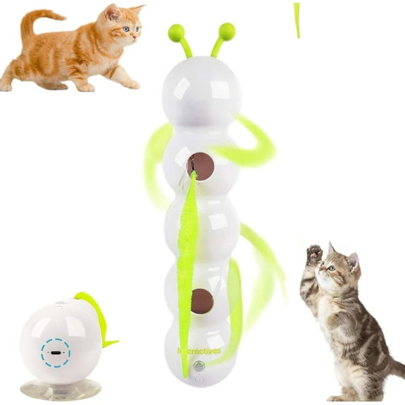 Happy Luna Cat Toy, Cat Toys with Worm Design, Interactive Automatic Kitten Plaything, Fun Stimulating Exercise for Bored Felines