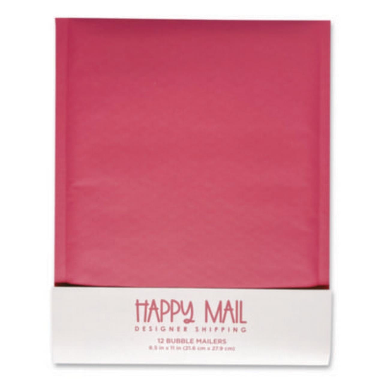 Happy Mail Self-Sealing Bubble Mailer, 8.5 x 11, Pink, 12/Pack 245158