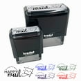 thumbnail image 1 of Happy Mail Smiling Package Letter Self-Inking Rubber Stamp Ink Stamper for Business Office - Black Ink - Small 1-1/2 Inch, 1 of 7