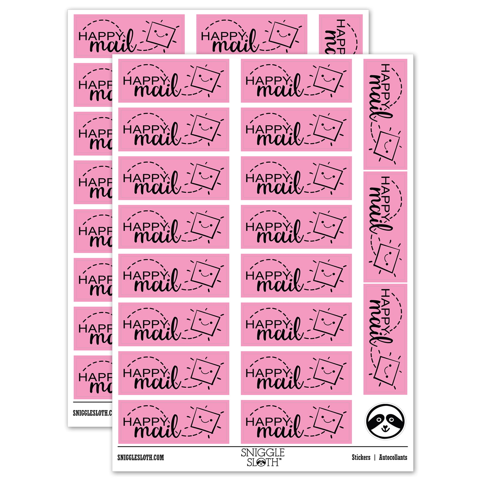 Packaged Letter Happy Mail Smiling Package Letter Sticker Set - Light Pink - Gloss ...