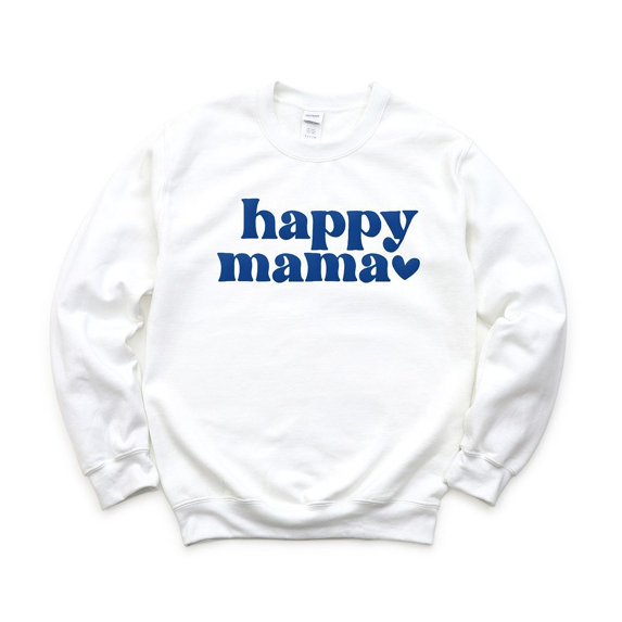 Happy Mama Puff Print Sweatshirt Color: White Size: XX LARGE